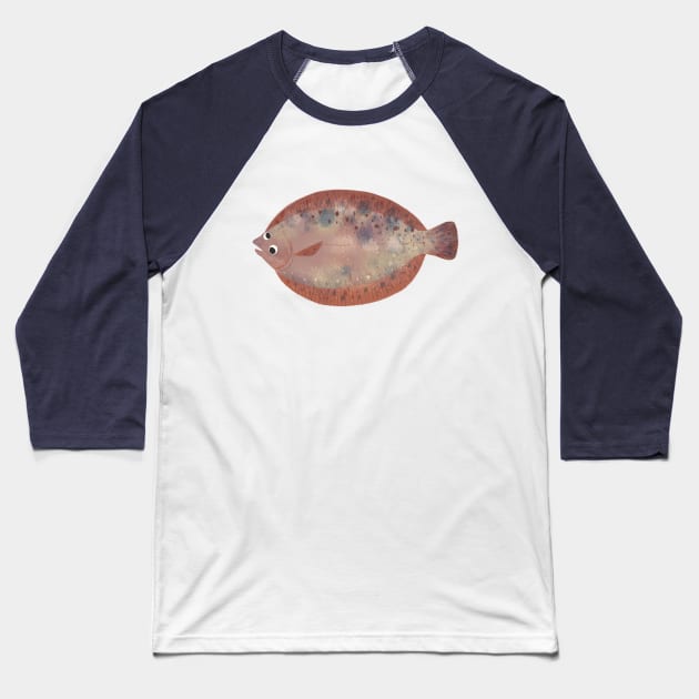 Googly-Eye Flounder Baseball T-Shirt by tarynosaurus